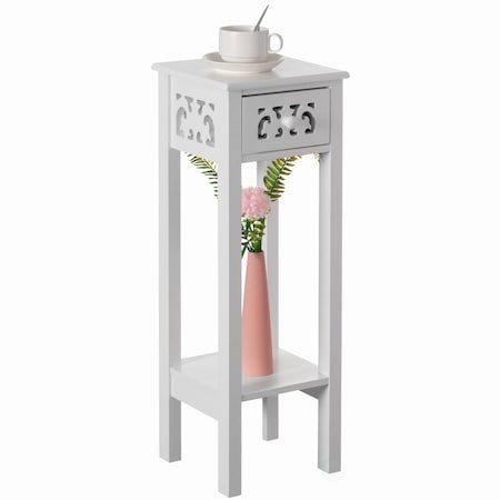 Basicwise 9" W, 9.75" L, 28.75" H, MDF, White QI004610.WT
